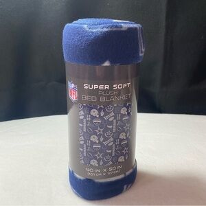 Dallas Cowboys NFL Super Soft‎ Plush Bed Blanket Blue Fleece 40" X 50" NEW